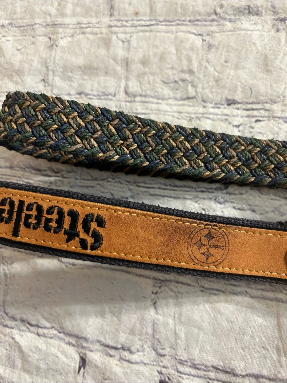 ZEP-PRO STEELERS USA BROWN & NAVY SIZE 40 BELT GENERAL LEATHER WEAVED BELT 42